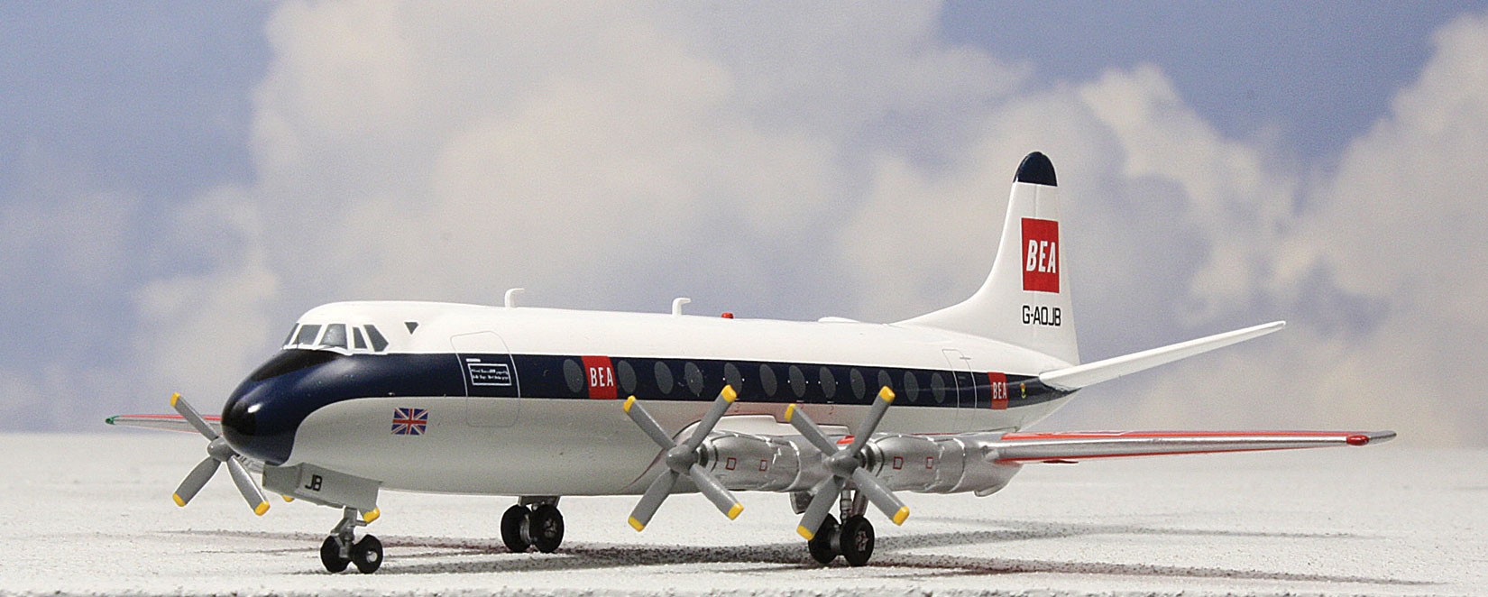 Model of a B.E.A. Viscount. Note the square-ended propellers. 